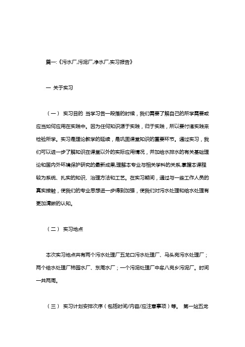 污泥处理厂实习报告.doc