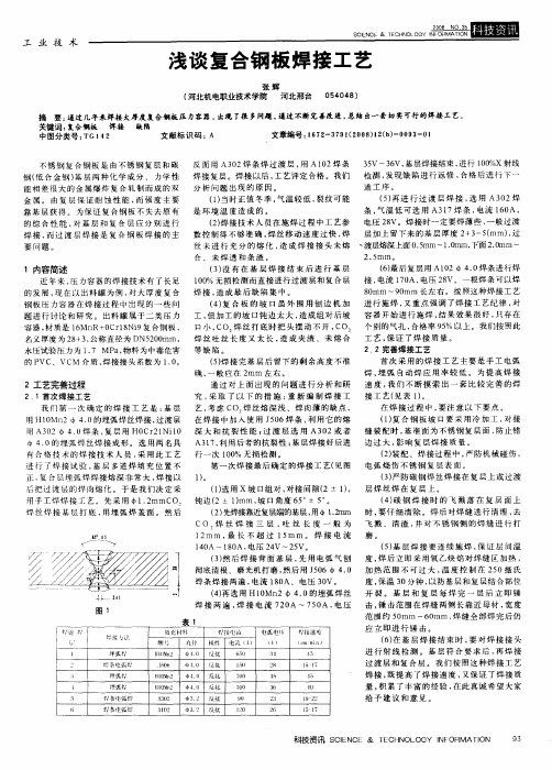 浅谈复合钢板焊接工艺