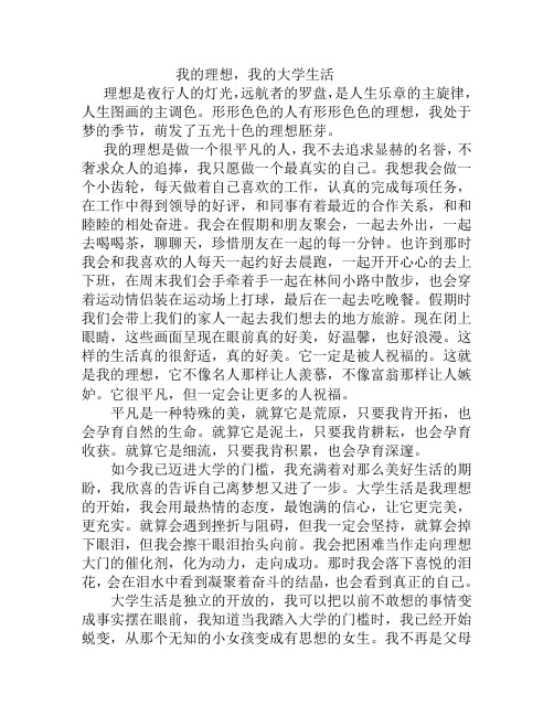 我的理想,我的大学生活