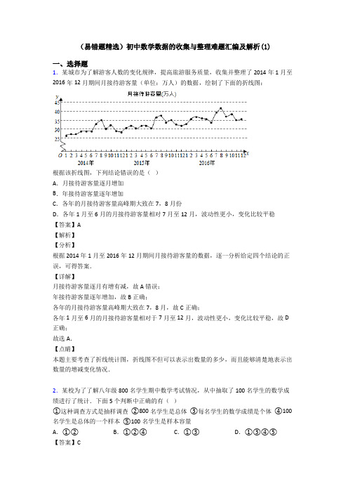 (易错题精选)初中数学数据的收集与整理难题汇编及解析(1)