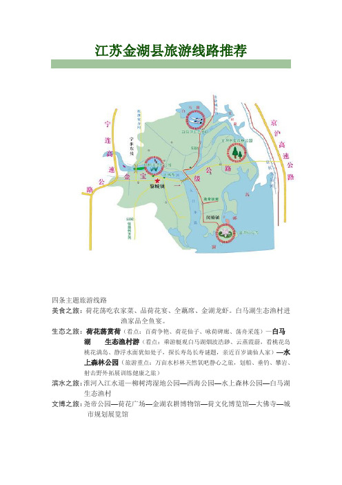 金湖县旅游线路推荐