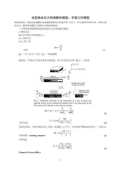 涂层残余应力预测分析模型