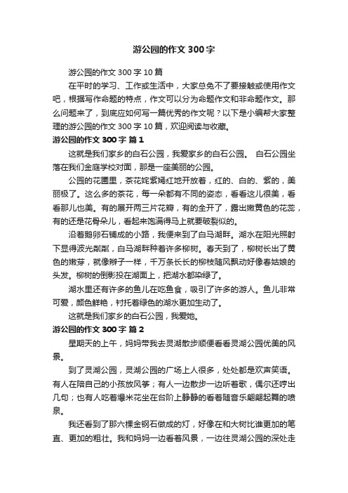 游公园的作文300字10篇