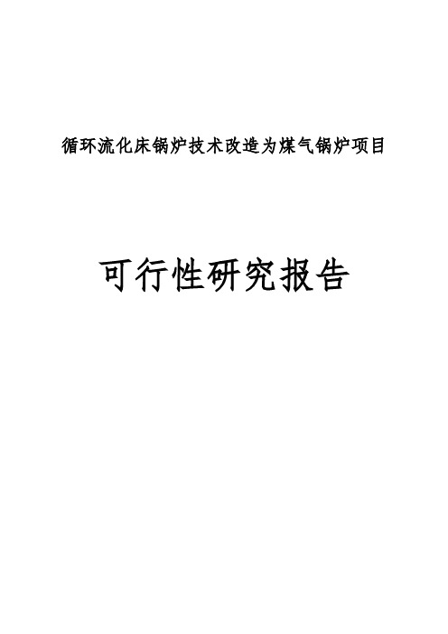 循环流化床锅炉技术改造为煤气锅炉项目可行性实施报告