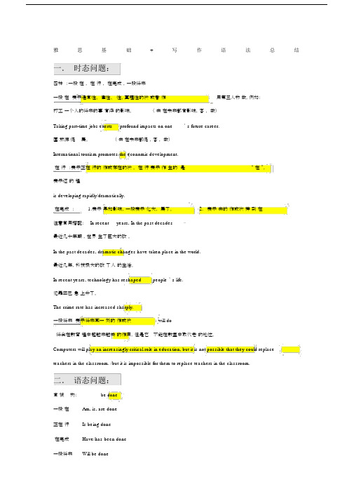 雅思写作语法练习+答案.docx