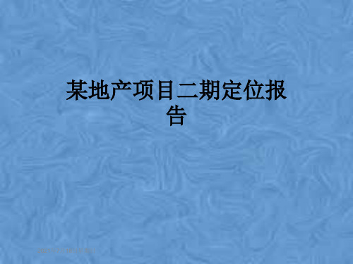 某地产项目二期定位报告