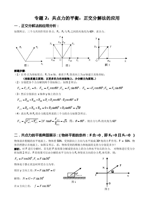 共点力的平衡正交分解法