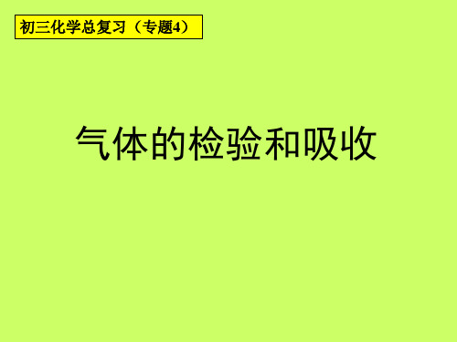 初三化学总复习-气体的检验和吸收