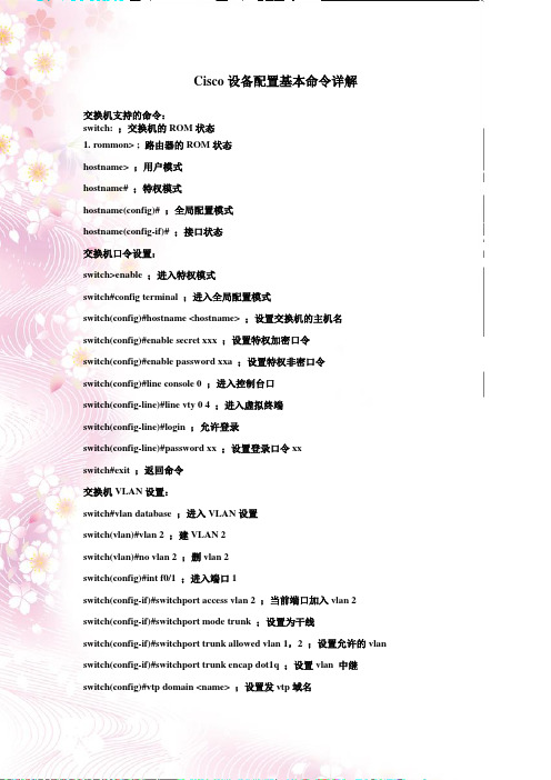 Cisco设备配置基本命令详解