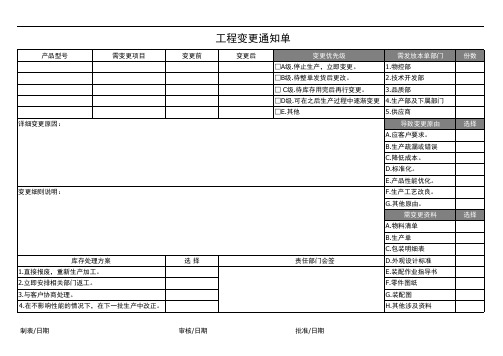 工程变更通知单