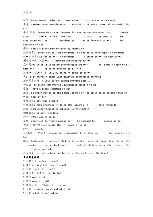 雅思写作和口语同义词替换总结材料