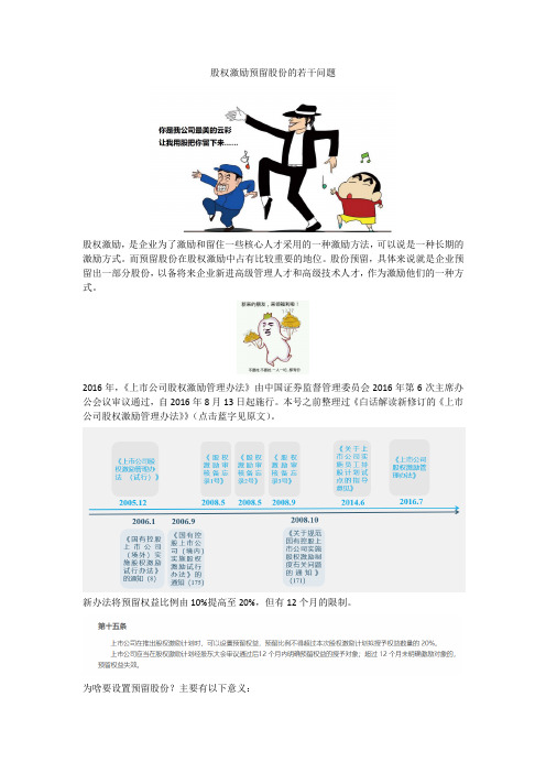 2018-081 股权激励预留股份的若干问题