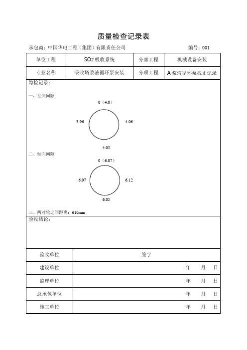 循环泵找正记录