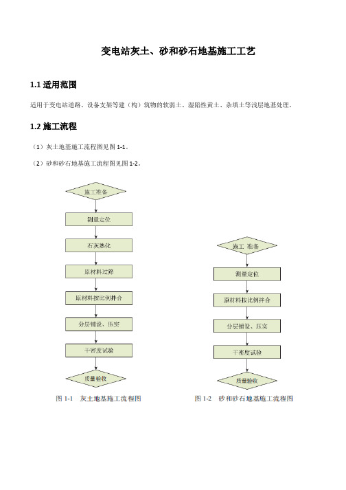 变电站灰土、砂和砂石地基施工工艺