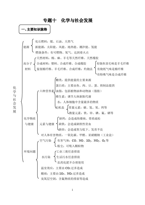 化学与社会发展专题复习