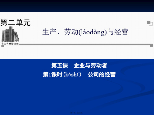 高一政治同步辅导与检测课件251公司的经营新必修1