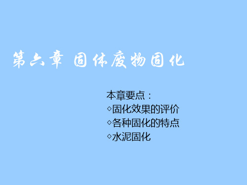 固体废物固化 同济大学环境科学与工程学院考研资料水污染控制工程固体废物处理与处置 教学