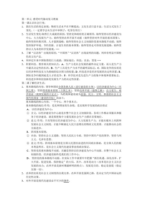 感受时代脉动复习教案