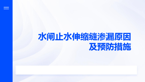 水闸止水伸缩缝渗漏原因及预防措施