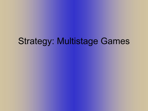 【复旦大学本科讲义-平狄克微观经济学PPT】Strat.Multistage Games.student-英文版