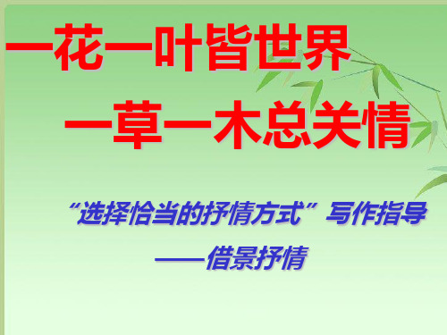 人教版初一语文下册选择恰当的抒情方式——借景抒情