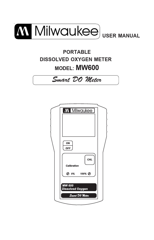 Milwaukee MW600 Smart DO Meter 用户手册说明书