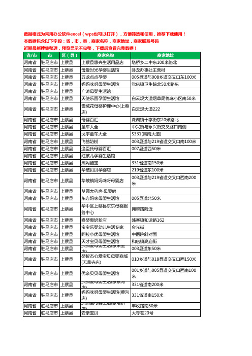 2020新版河南省驻马店市上蔡县月子服务工商企业公司商家名录名单黄页联系号码地址大全90家