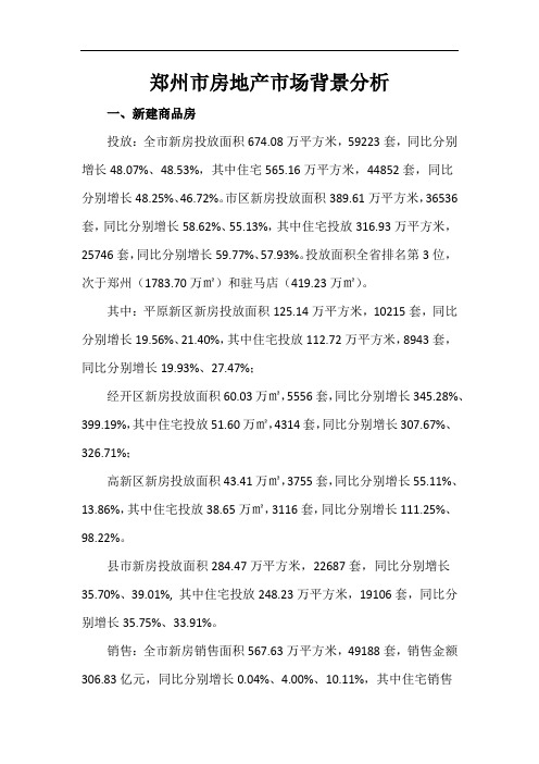 郑州市房地产市场背景分析