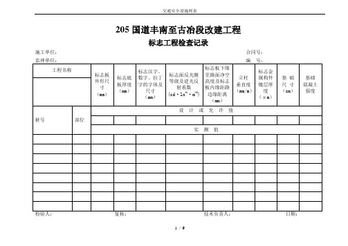 交通安全设施样表