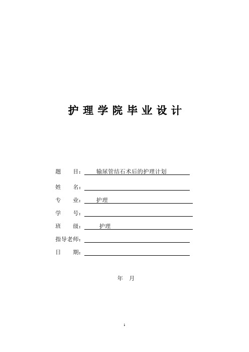 输尿管结石术后的护理计划