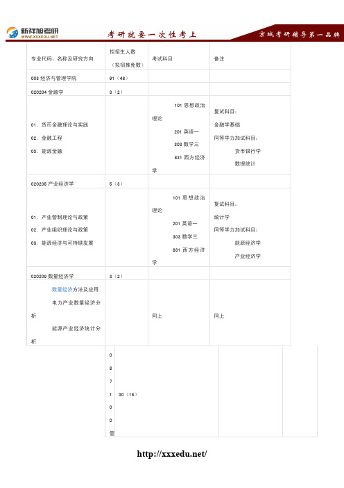 2016-2017华北电力大学经济与管理学院考试科目、考研真题、考研参考书目考研经验--新祥旭考研辅导