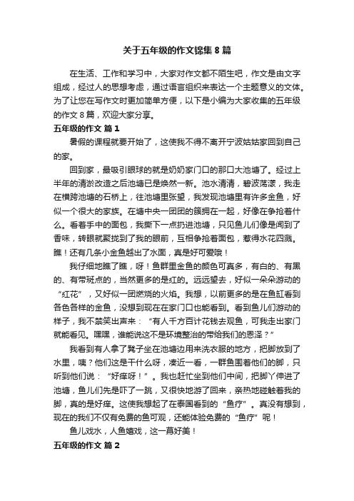 关于五年级的作文锦集8篇