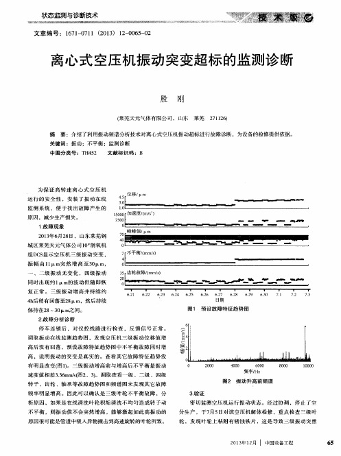 离心式空压机振动突变超标的监测诊断