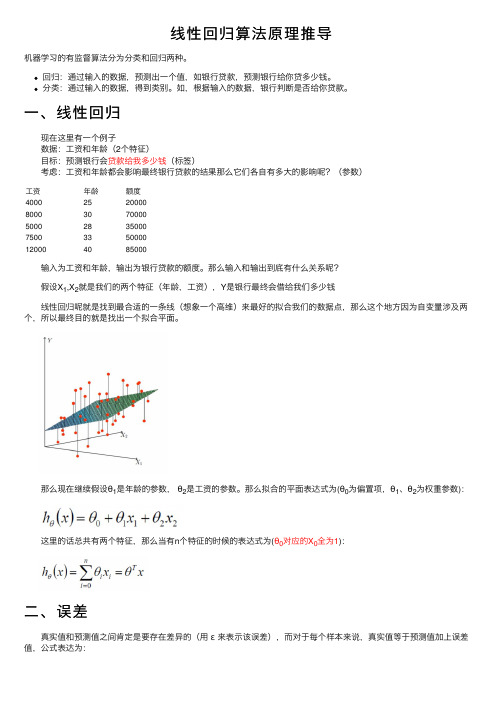 线性回归算法原理推导