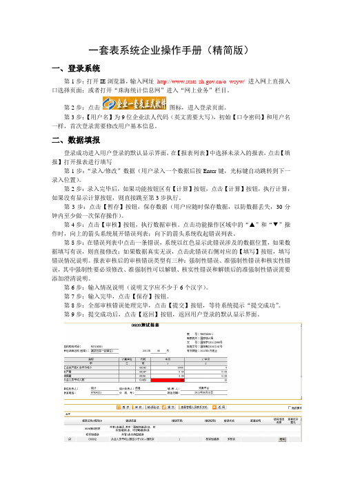 一套表系统企业操作手册(精简版)