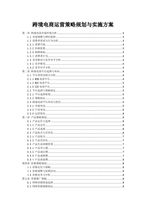 跨境电商运营策略规划与实施方案