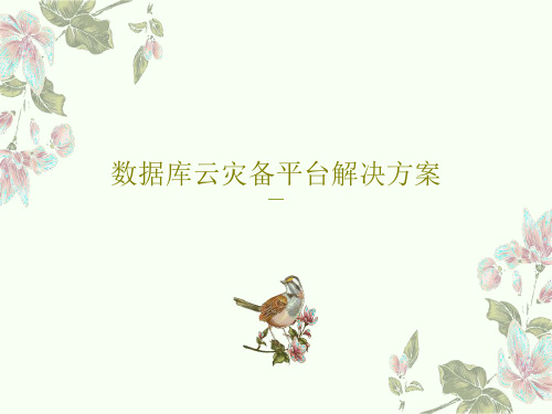 数据库云灾备平台解决方案共56页