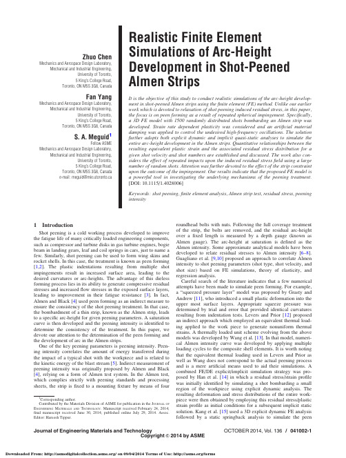 FE Simulations of Arc-Height Development in Shot-Peened Almen Strips