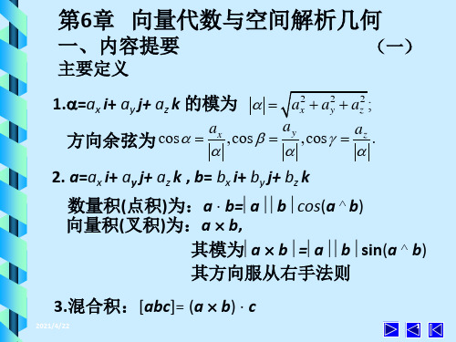 向量代数与空间解析几何(4)