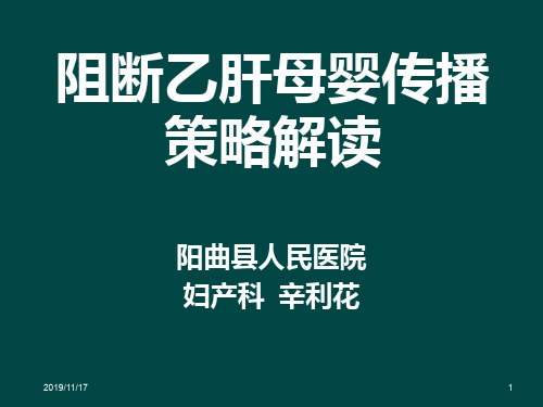 阻断乙肝母婴传播策略解读PPT课件