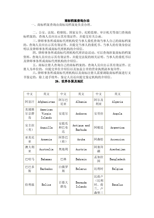 商标档案查询办法一、商标档案查询由商标局档案处负责办理。二...