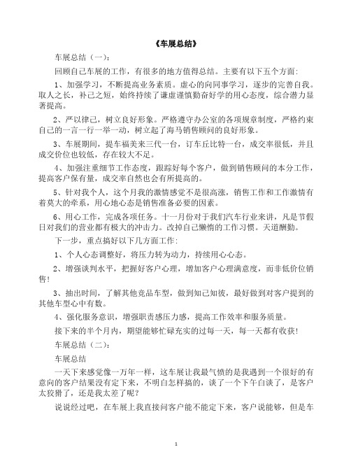 总结-车展总结12篇(2019新,推荐).docx