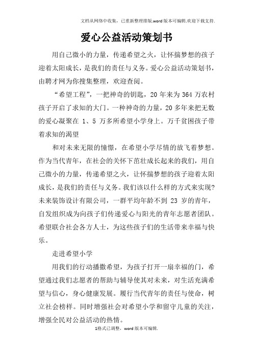 爱心公益活动策划书