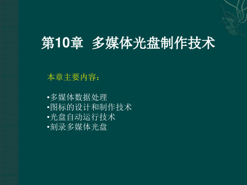 多媒体技术实用教程第10章_多媒体光盘制作技术