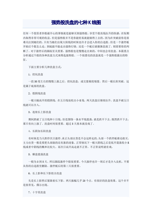 强势股洗盘的七种K线图