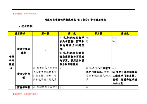 网络安全等级保护2.0-通用要求-表格版(精编文档).doc