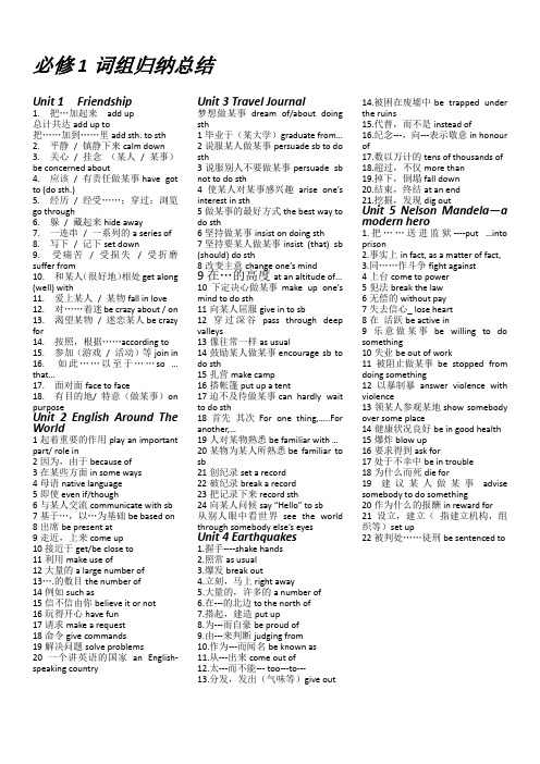 人教版英语课本全部词组归纳总结