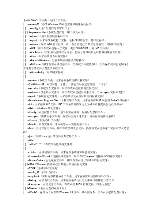 WINDOWS的系统文件夹和系统文件