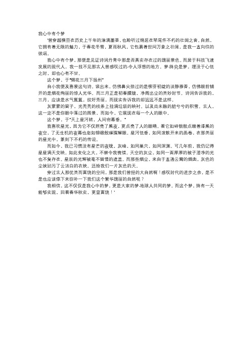 初中作文-我心中有个梦