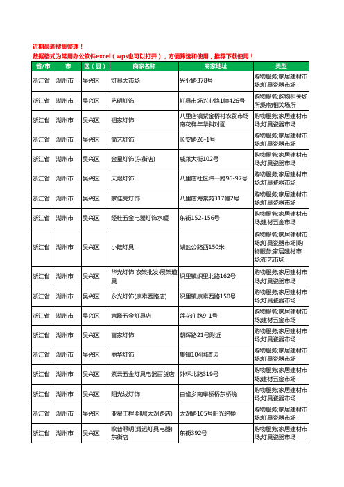 2020新版浙江省湖州市吴兴区灯饰工商企业公司商家名录名单黄页联系方式大全123家